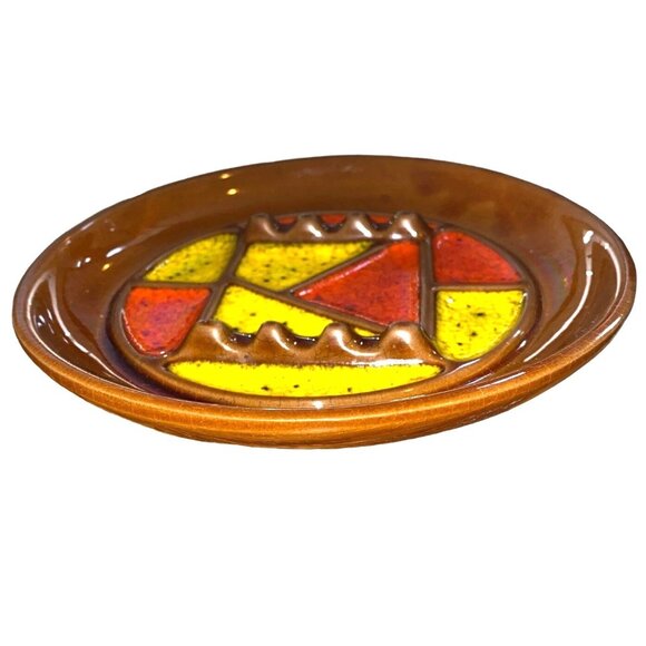 Vintage Mid-Century Modern Ceramic Ashtray With Abstract Design - Made In Japan - Picture 3 of 3